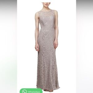 Ignite Evenings Sequin Lace Dress with Cape Shawl, Size 16, New With Tags